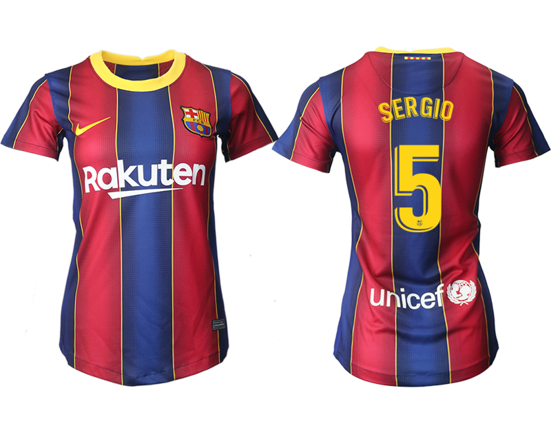 Women 2020-2021 Barcelona home aaa version #5 red Soccer Jerseys